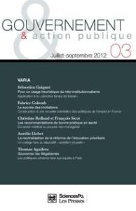 Gouvernement et action publique, 3, 2012